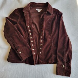 Vintage AMI Brown Corduroy Shacket Size M Narrow Whale Western Retro Shirt